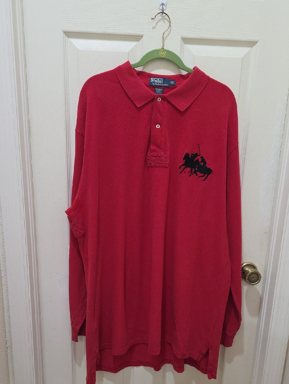 Polo Ralph Lauren Double Pony Red Long Sleeved Polo 3XLT Tall GUC
